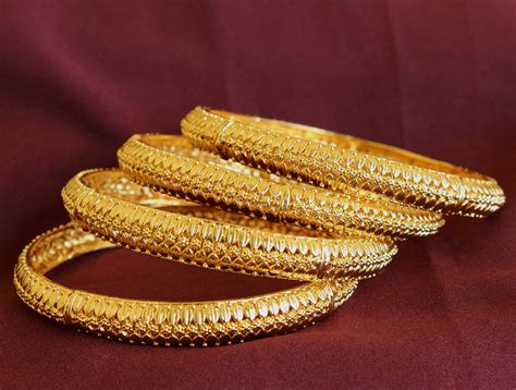 24KT Pure Gold Coated 4 Set Bangles at Amazing Price