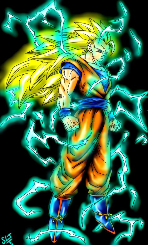 Goku ssj3 (dragon ball Z) power up ..final version by gossj10 on DeviantArt