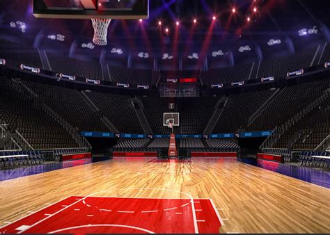 Bright Indoor basketball court sport arena light backdrop Vinyl cloth ...