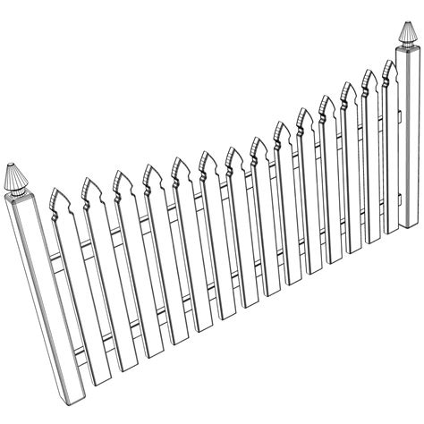 Picket Fence Drawing at GetDrawings | Free download