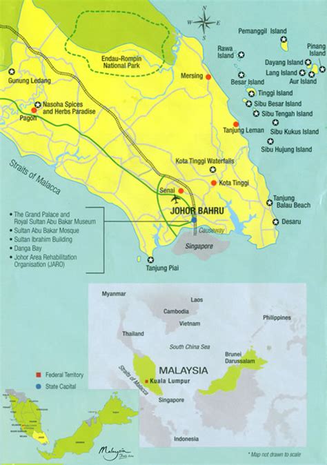 Johor Map - travel map for tour in Malaysia