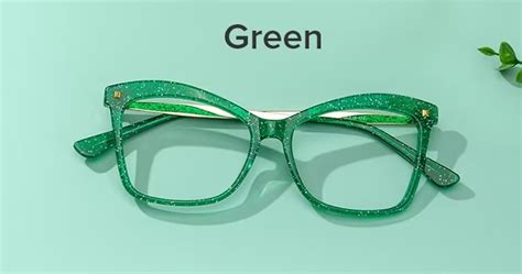 Green Frames for Glasses, Shiny Green Eyeglasses