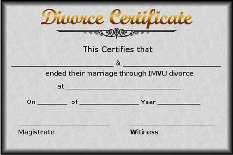 Printable Fake Divorce Papers - Sample Template