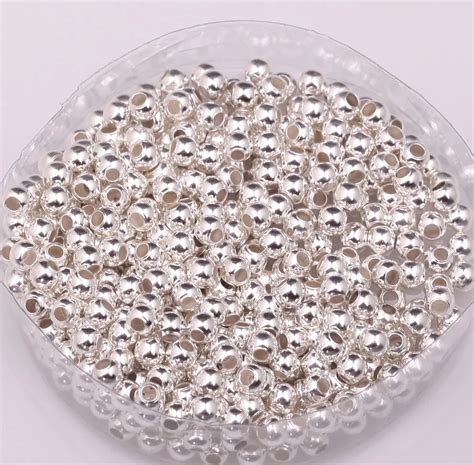 3mm Seamless solid 925 sterling silver beads,jewelry findings,925 ...