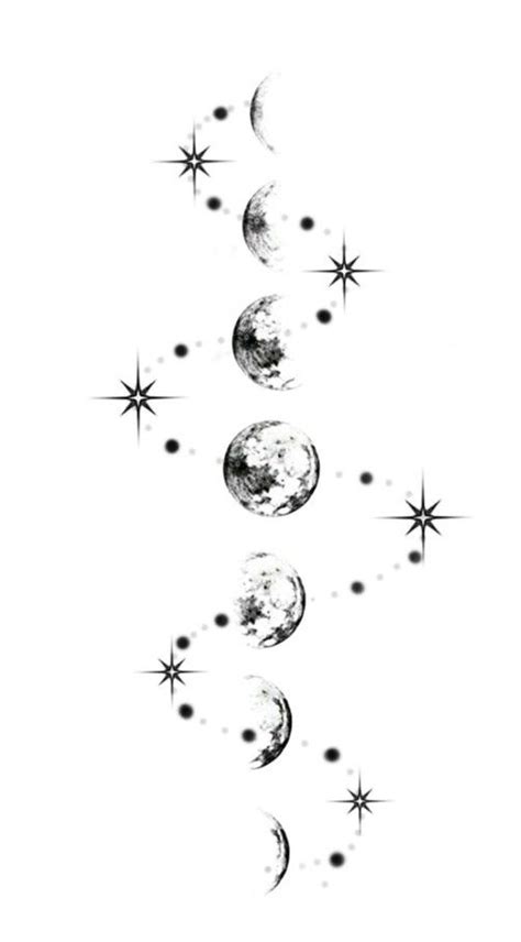 Moon Phases Tattoo Drawing - Printable Calendars AT A GLANCE