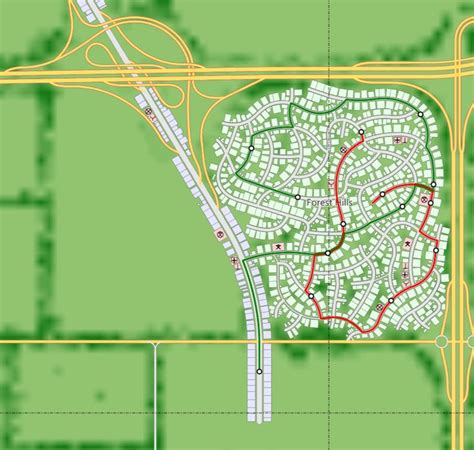 Is this a realistic road layout for a suburb in the middle of the US (maybe Colorado or ...