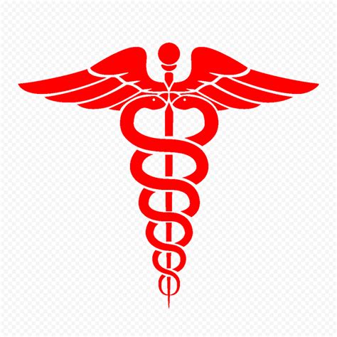 Caduceus Red Medical Symbol Silhouette Transparent Background | Citypng