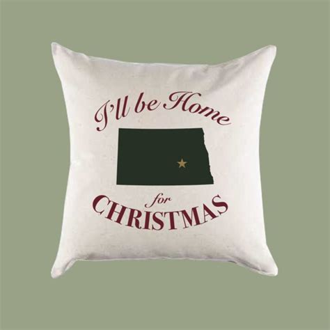 Custom Personalized 'i'll Be Home for Christmas' North Dakota Canvas ...