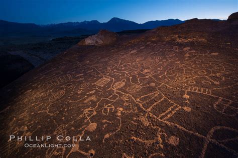 Sky Rock Petroglyphs at night, #28500, Natural History Photography