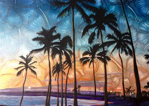 Hawaiian Sunset acrylic on canvas | Hawaiian sunset, Painting, Sunset