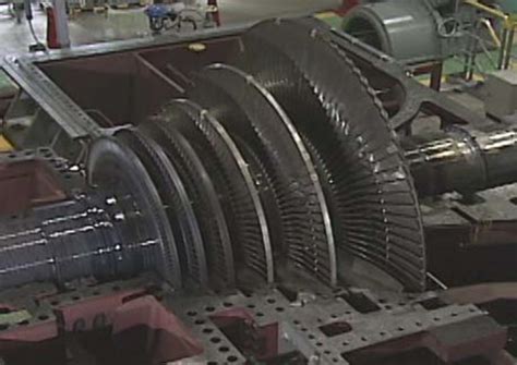 (a) The low pressure steam turbine in a full-scale development steam ...