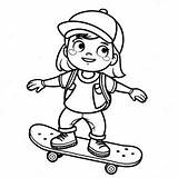 Tomboy Character With Skateboard Coloring Page 68134 53920 sketch template