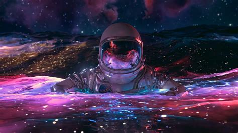 Astronaut Floating In Space Wallpaper