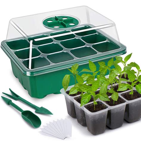 Buy Seed Trays Seedling Starter Tray - 10 Packs Germination Kit with ...