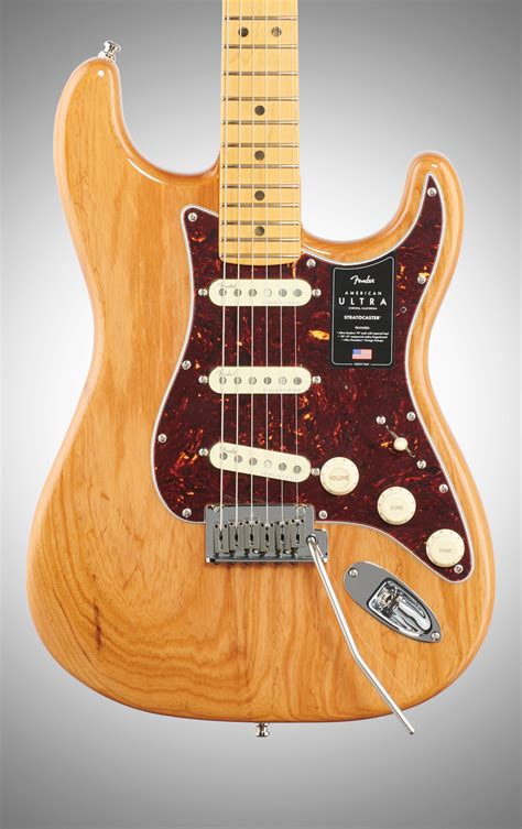 Fender American Ultra Stratocaster Electric Guitar, Maple Fingerboard (with Case), Aged Natural