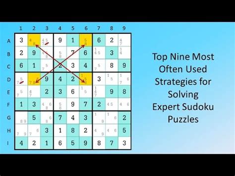 Top Nine Most Often Used Strategies for Solving Expert Sudoku Puzzles - YouTube