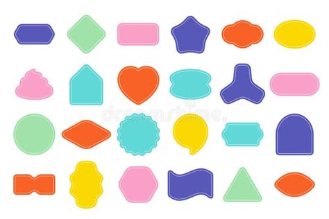 Sticker Shapes Bright Vector Stock Vector - Illustration of mask, logo ...