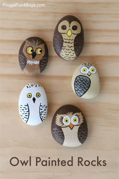 Owl Painted Rocks - Frugal Fun For Boys and Girls