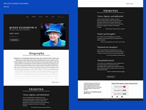 Tribute Page by Elizabeth Agunroye on Dribbble