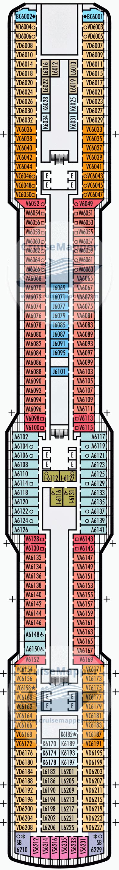 ms Rotterdam deck 6 plan | CruiseMapper