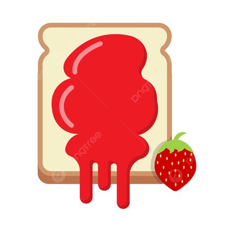 Strawberry Jam Clipart Vector, Strawberry Jam Bread, Strawberry, Bread, Jam Bread PNG Image For ...