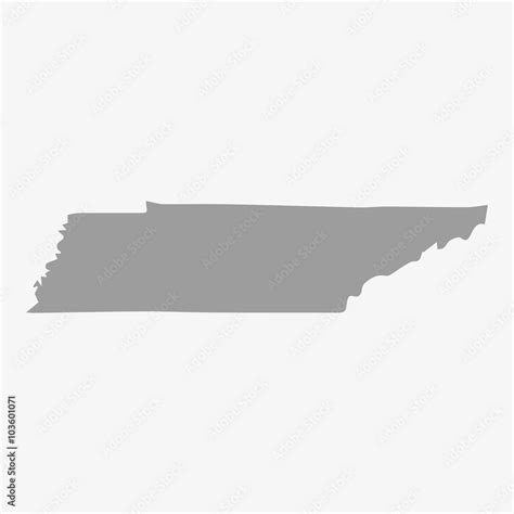 Map of Tennessee State in gray on a white background Stock Vector | Adobe Stock