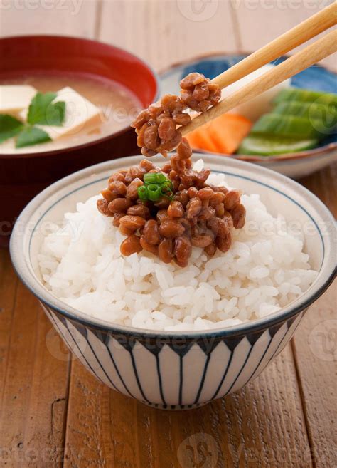 Japanese cuisine, Natto and rice 767598 Stock Photo at Vecteezy