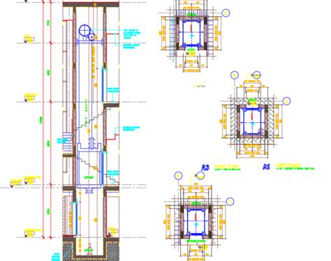 2d Lift installation detail dwg file - Cadbull