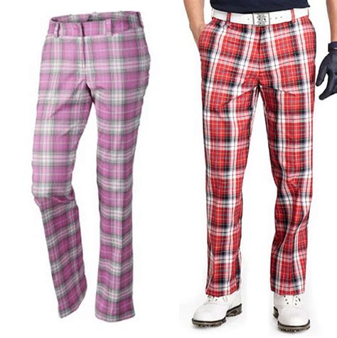 Red plaid golf pants | ChoozOne