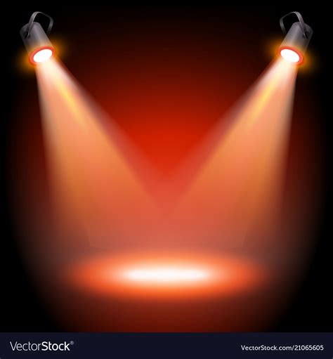 Empty red stage with two spotlights Royalty Free Vector