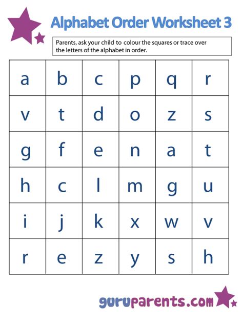 These Alphabet Order Worksheets are great practise for children to visually recognize the ...