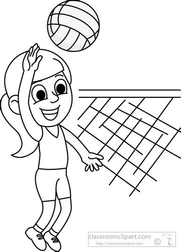 play volleyball clipart black and white - Clip Art Library