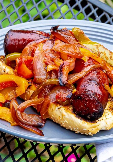 Grilled Sausage with Peppers and Onions - SAVOR With Jennifer