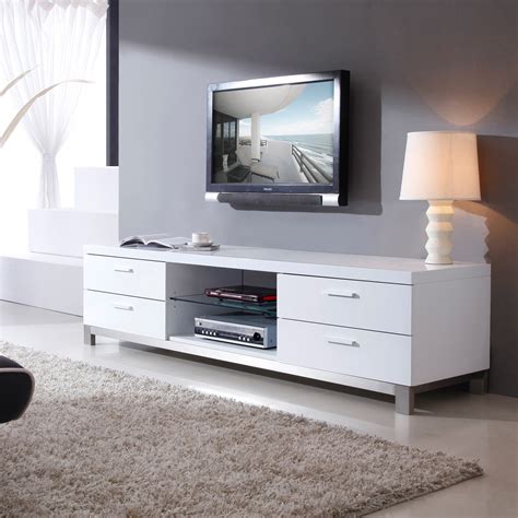 White Modern Tv Stand / Modern style tv stand in a satin white finish ...