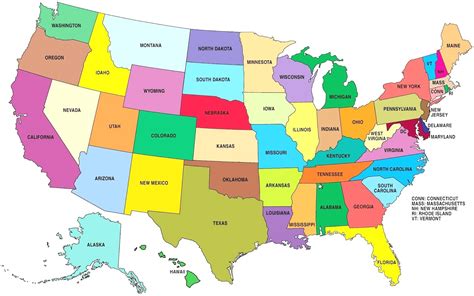 Free Printable Labeled Map Of The United States - Free Printable A To Z