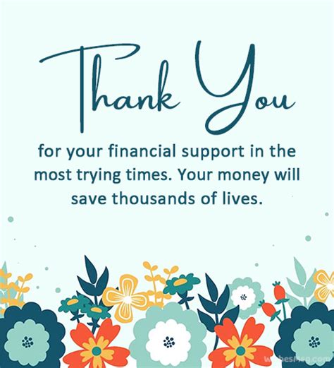 Thank You Message For Your Financial Support - Infoupdate.org