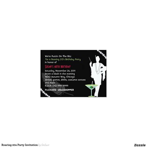 Roaring 20s Party Invitation 5" X 7" Invitation Card | Zazzle