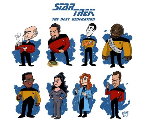 The crew of Star Trek TNG (fan-art) - Imgur | Star trek artwork, Star ...