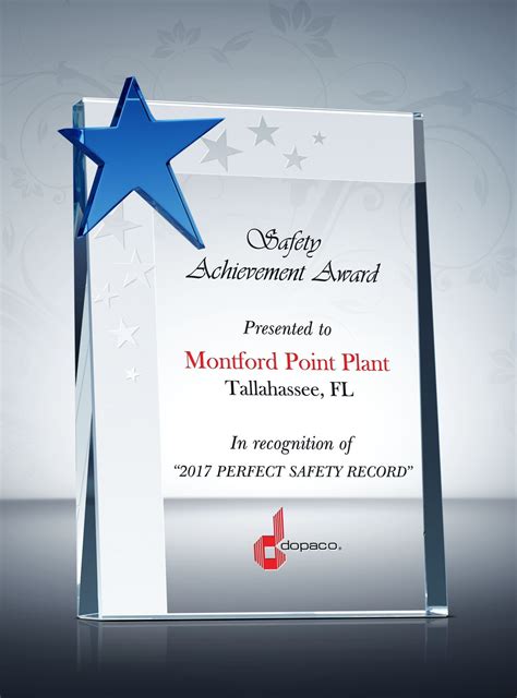 Safety Star Award Plaque & Sample Wording Ideas | Recognition awards ...