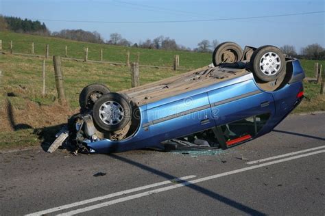 Crashed Car Upside Down. Car on roof after road accident but driver survived , #sponsored, # ...