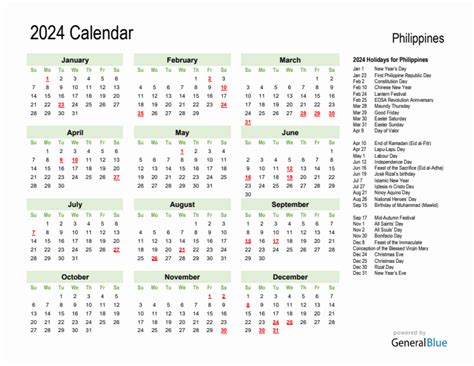 2024 Calendar Printable Pdf With Philippines Holidays - Kacy Sallie