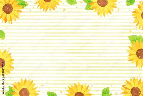 beautiful watercolor Sunflower background illustration Stock Vector ...