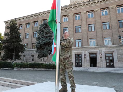 Aliyev raises Azerbaijan's flag in former breakaway region of Karabakh ...