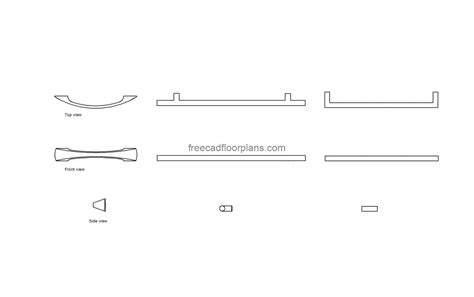 Modern Kitchen Cabinets Handles - Free CAD Drawings