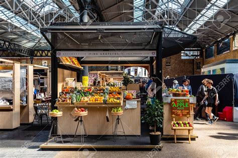 Food Truck Design, Food Design, Juice Bar Interior, Fruit Stall, Spitalfields Market, Container ...