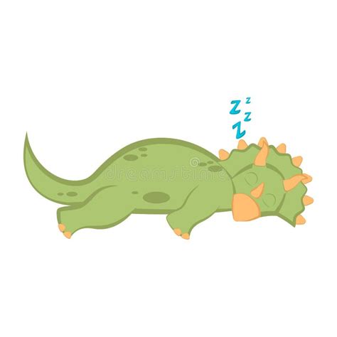 Cute Dinosaur Cartoon Character Sleeping Stock Vector - Illustration of ...