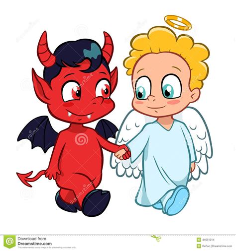 Angel And Devil On Shoulder Cartoon, Angel Devil Shoulder Illustrations, Royalty-Free Vector ...