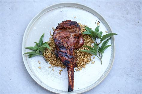 "strange relationship" grilled veal chops with miso marinade - Food Fidelity