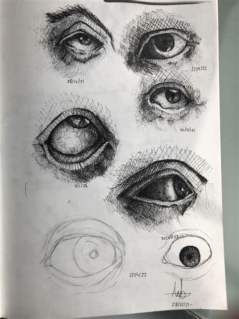 A few eye sketches I did, pen : r/sketchpad