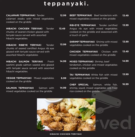 Kumori Sushi & Teppanyaki menu in McAllen, Texas, USA